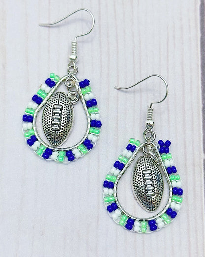 Seahawks Football Teardrop Earrings