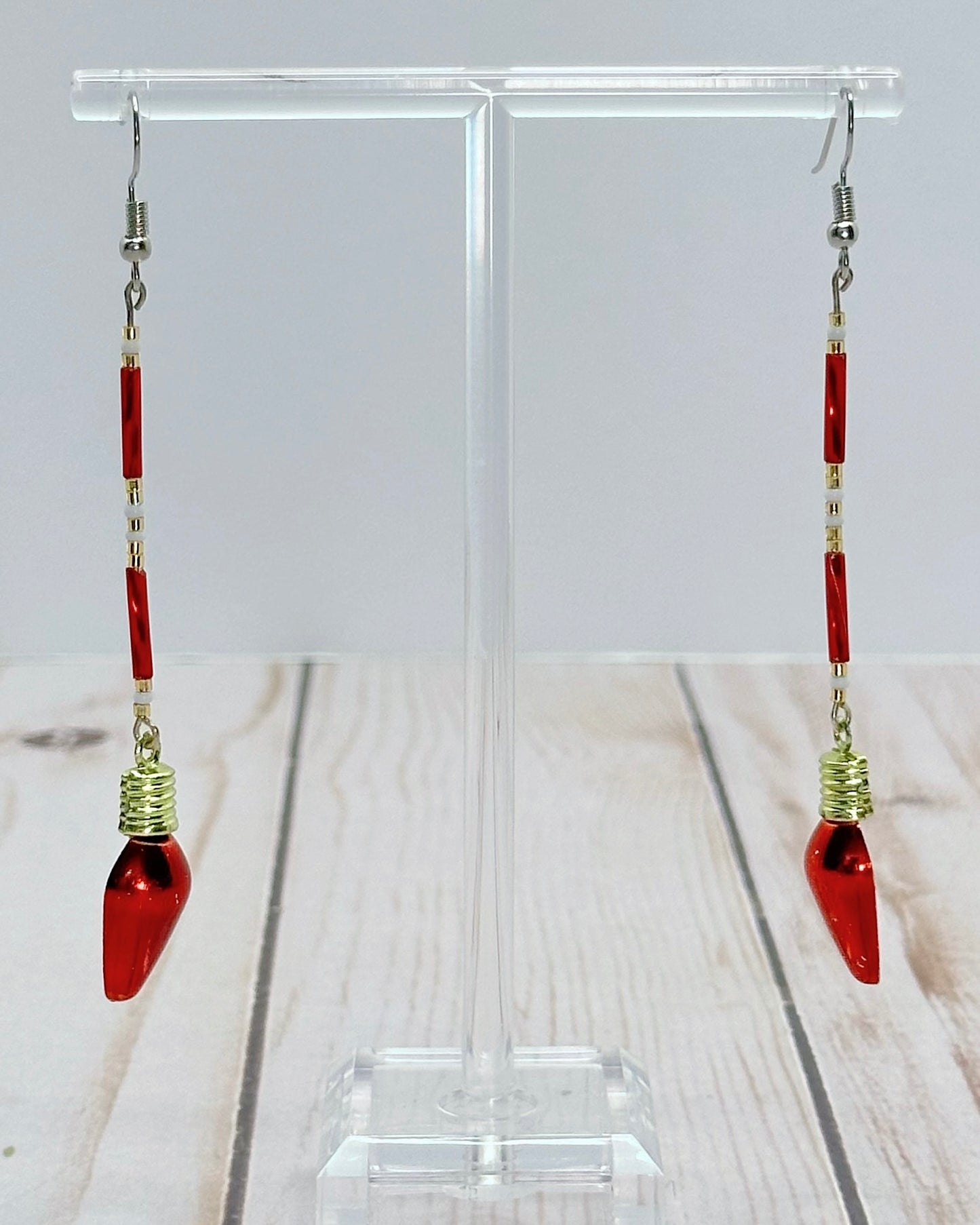 Red Christmas Light Earrings