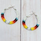 Small White Fire Color Hoop Earrings