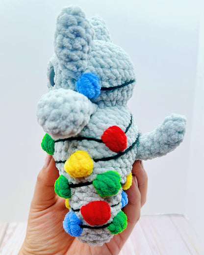 Handmade Crochet William the Cat in Lights