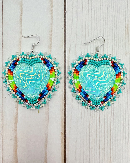 Turquoise Heart Earrings