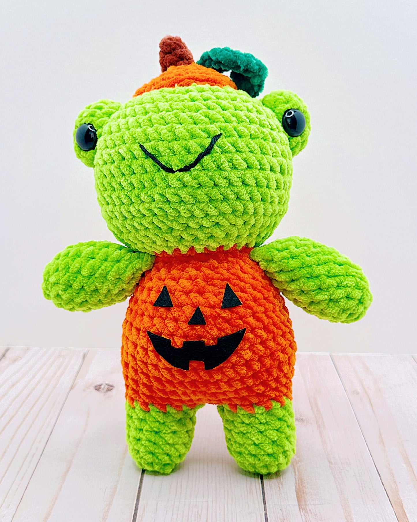 Handmade Crochet Pumpkin Frog