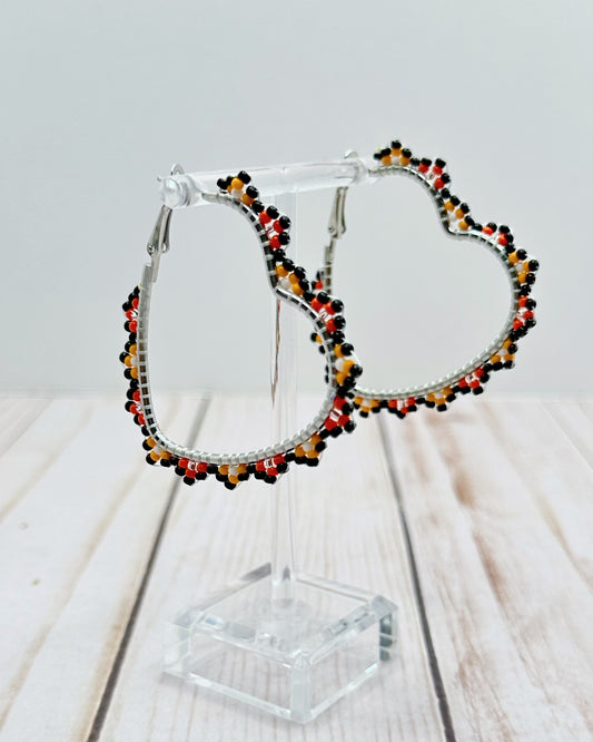 Fall Heart Hoop Earrings