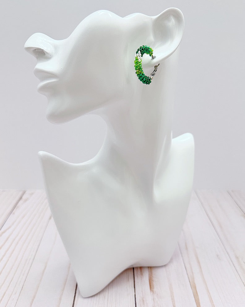 Small Green Hues Hoop Earrings