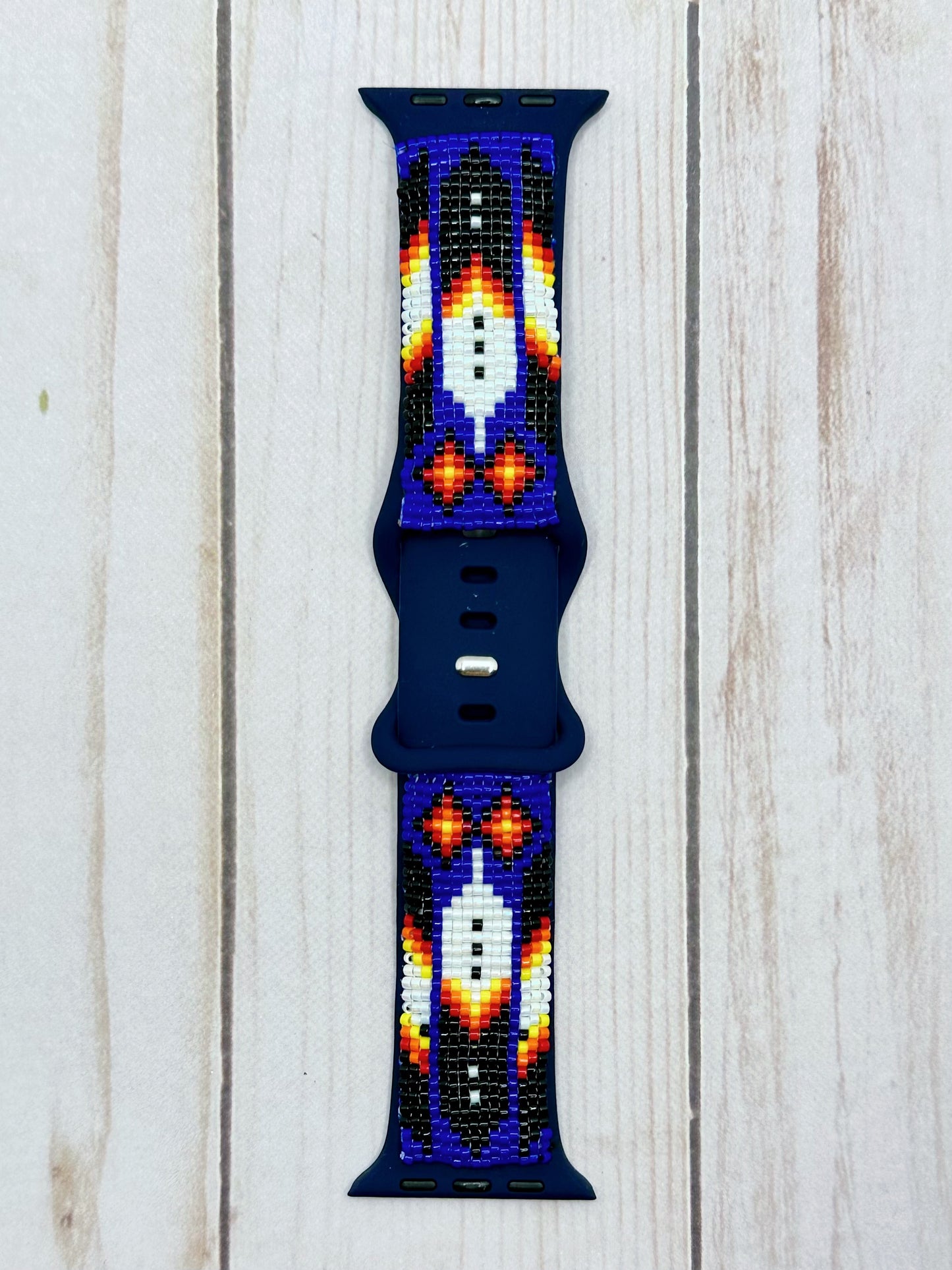 42/44 M/L Blue Feather Watch Band