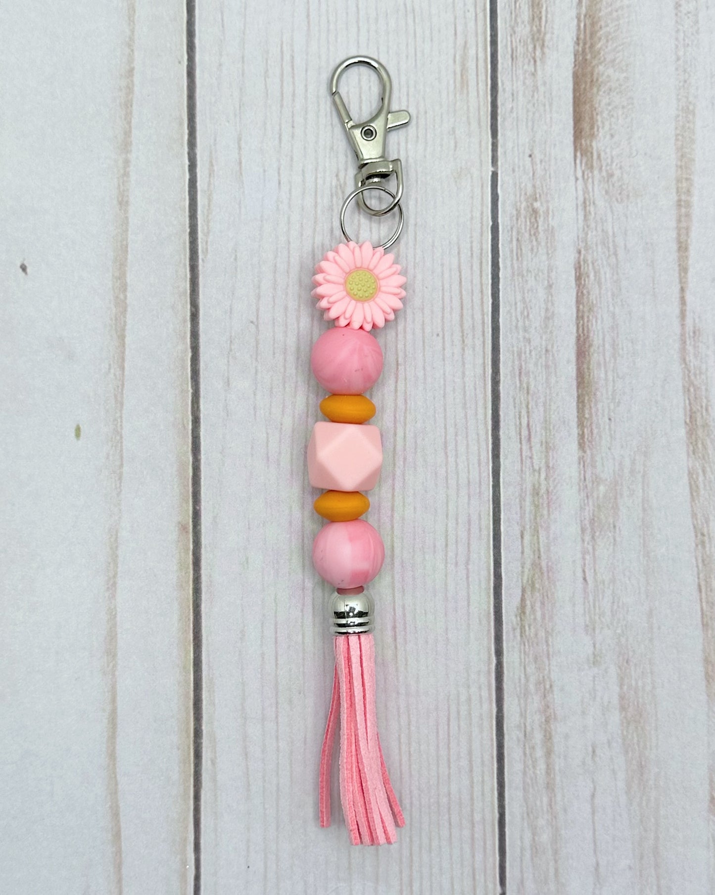 Pink Flower Keychain