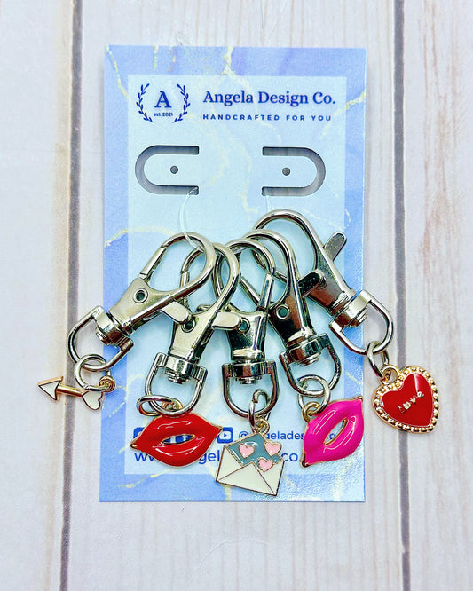 Valentines Stitch Markers - Set of 5
