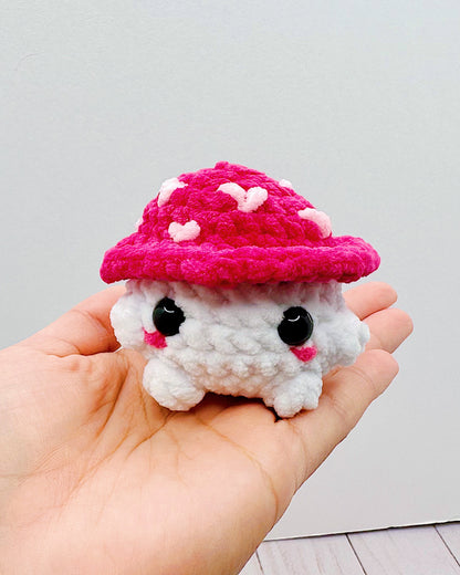 Handmade Crochet Valentine's Mushroom Guy