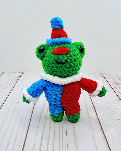 Handmade Crochet Mini Clown Frog