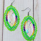 Neon Green Swirl Earrings