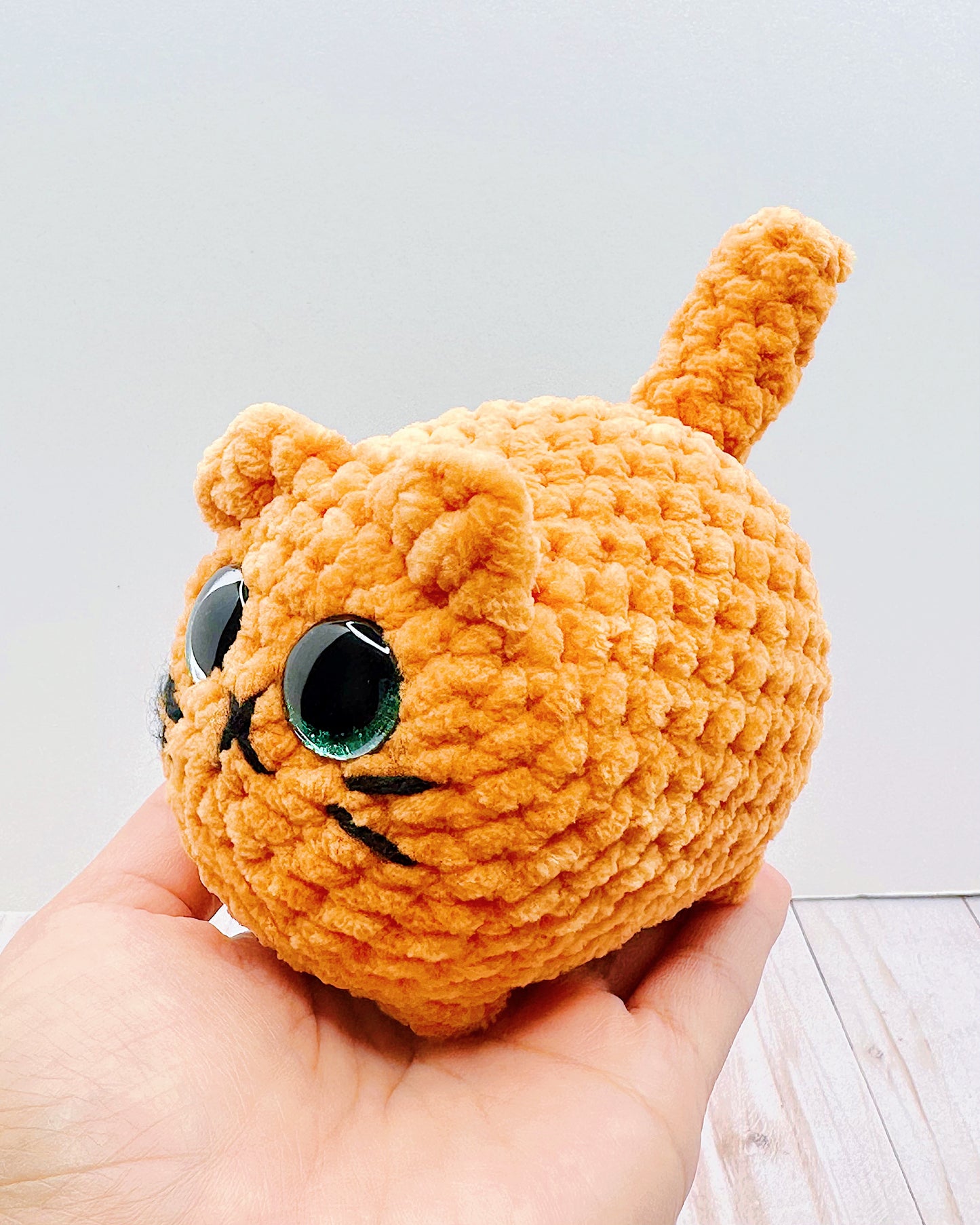 Handmade Crochet Loaf Kitten - Orange