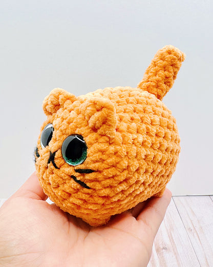 Handmade Crochet Loaf Kitten - Orange
