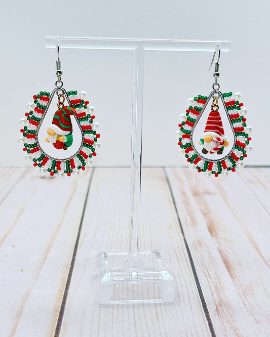 Red & Green Gnome Earrings