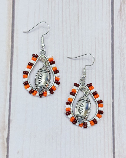 Browns Football Teardrop Earrings