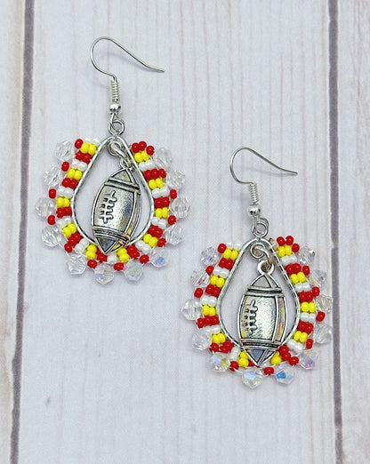 Chiefs Football Teardrop Earrings