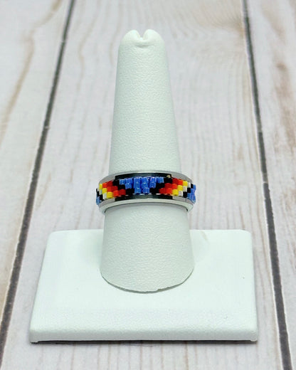 Size 9 Blue Fire Color Ring