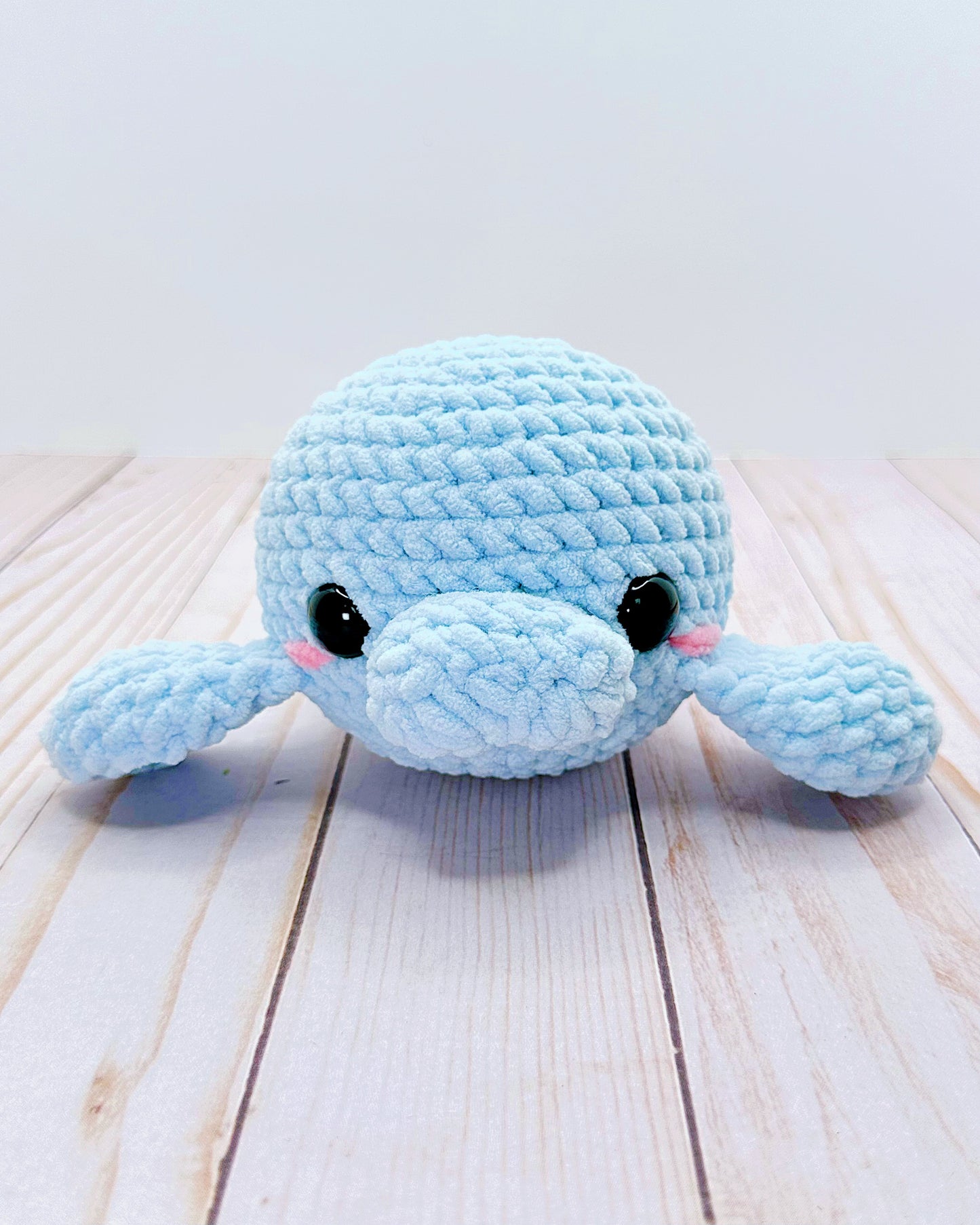 Handmade Crochet Manatee - Blue