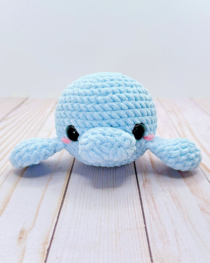 Handmade Crochet Manatee - Blue