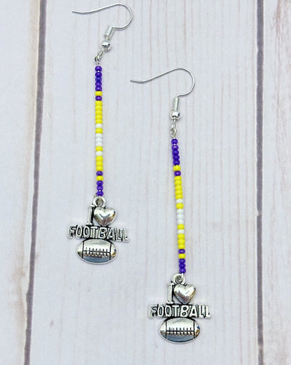 Vikings "I Heart Football" Earrings