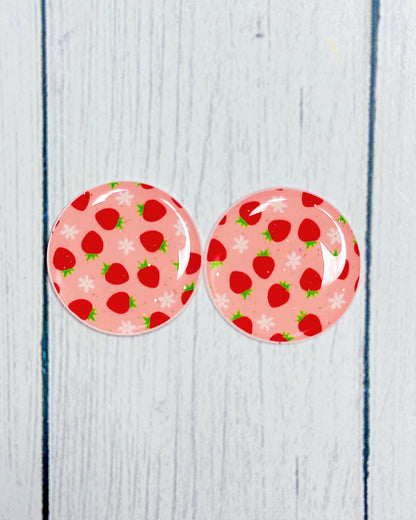 Fruit Pattern 1" Round Cabs
