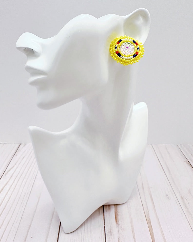 Yellow Stud Earrings