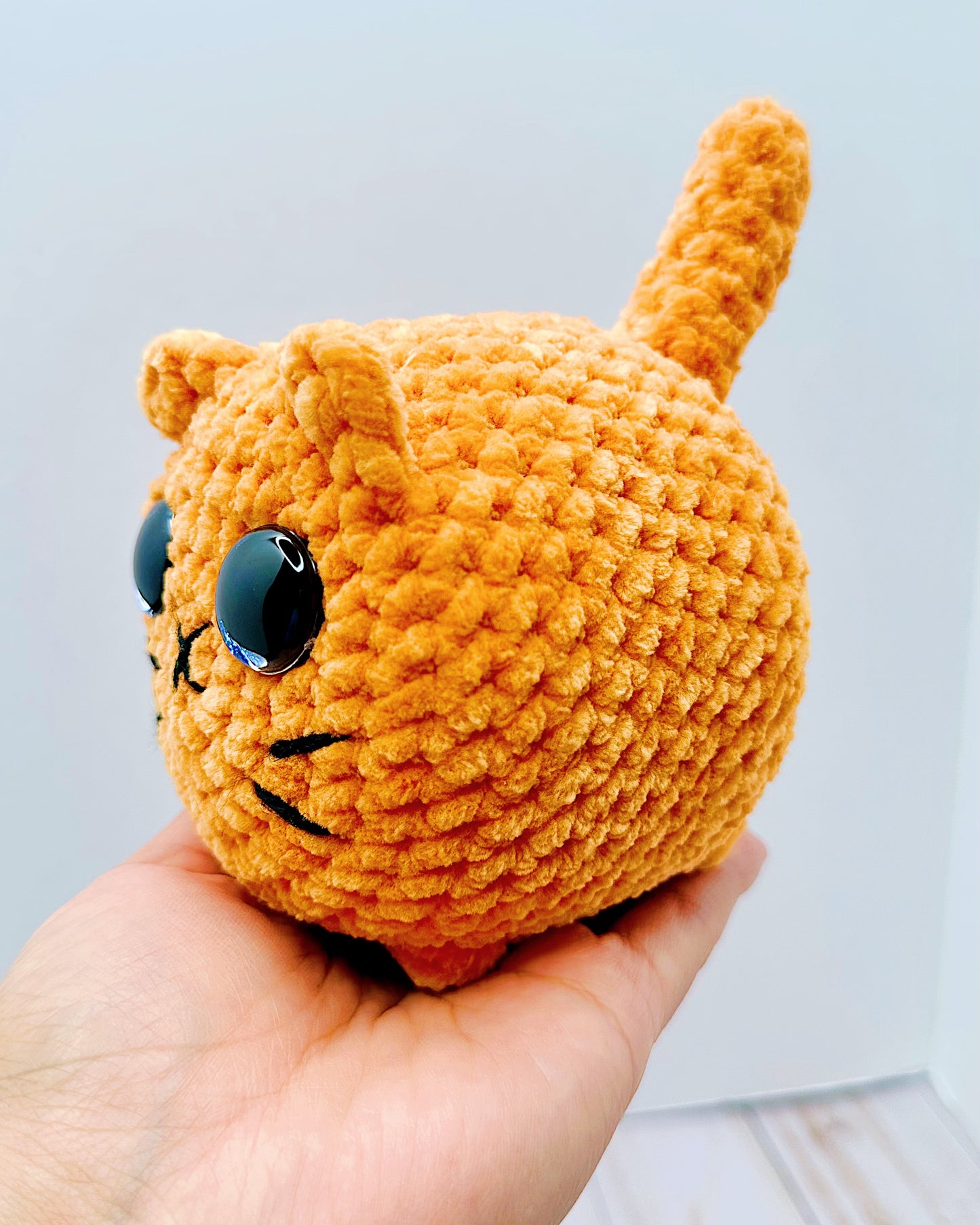 Handmade Crochet Loaf Cat - Orange