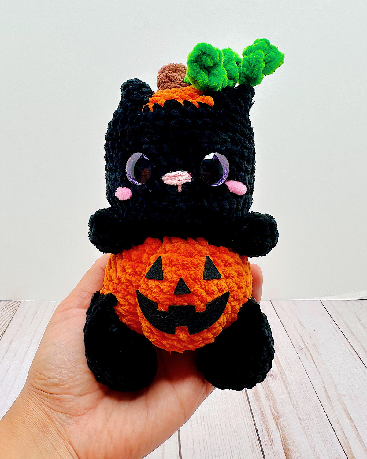 Handmade Crochet Pumpkin Cat