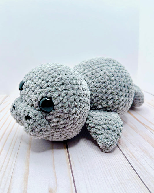 Handmade Crochet Manatee - Gray