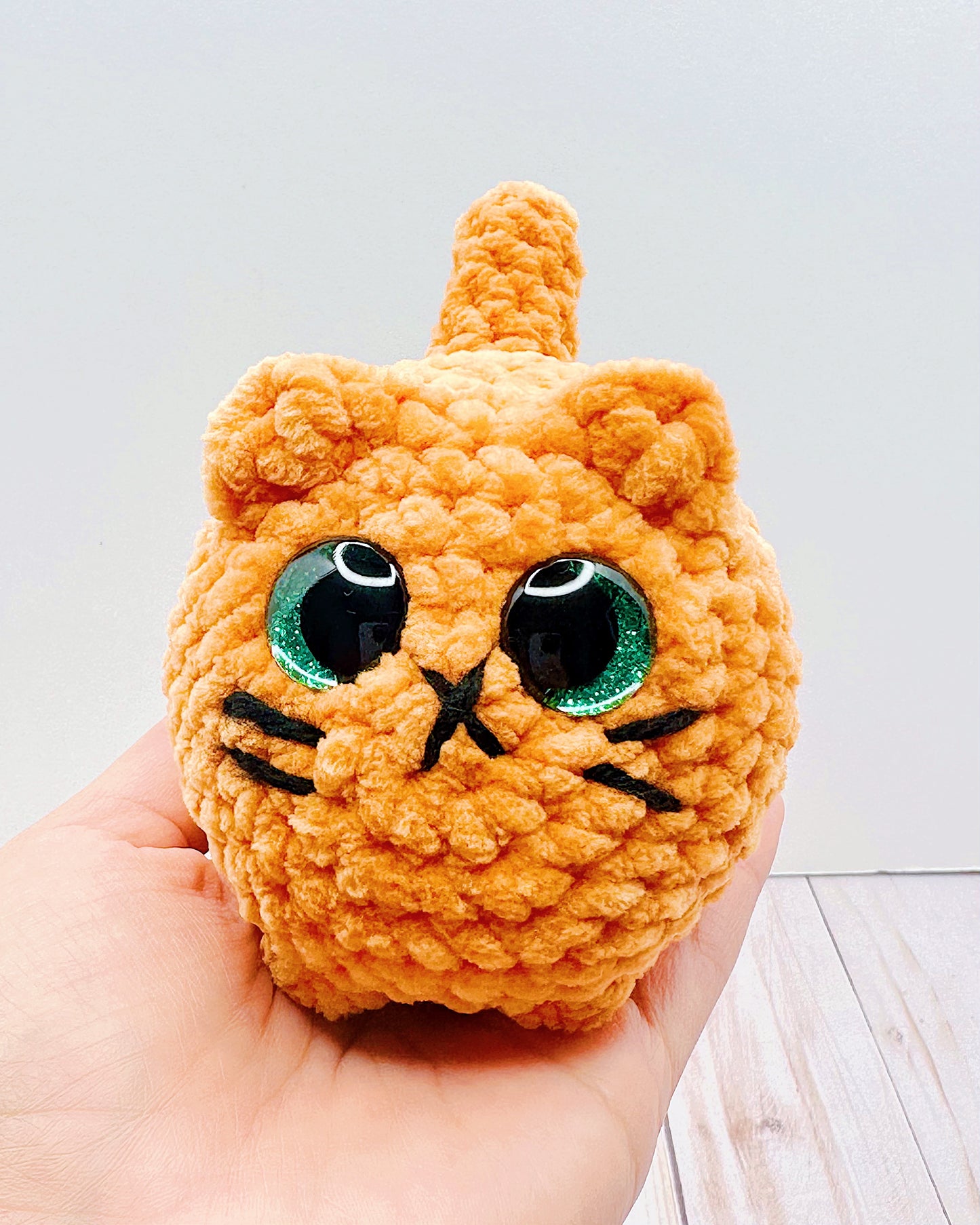 Handmade Crochet Loaf Kitten - Orange