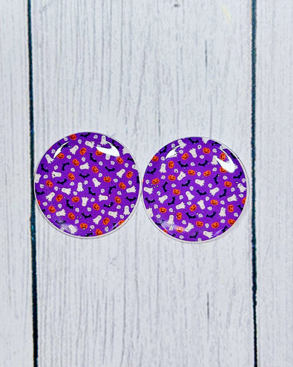 Halloween Pattern 1" Round Cabs