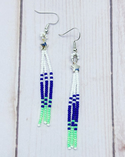 Seahawk Star Dangle Earrings