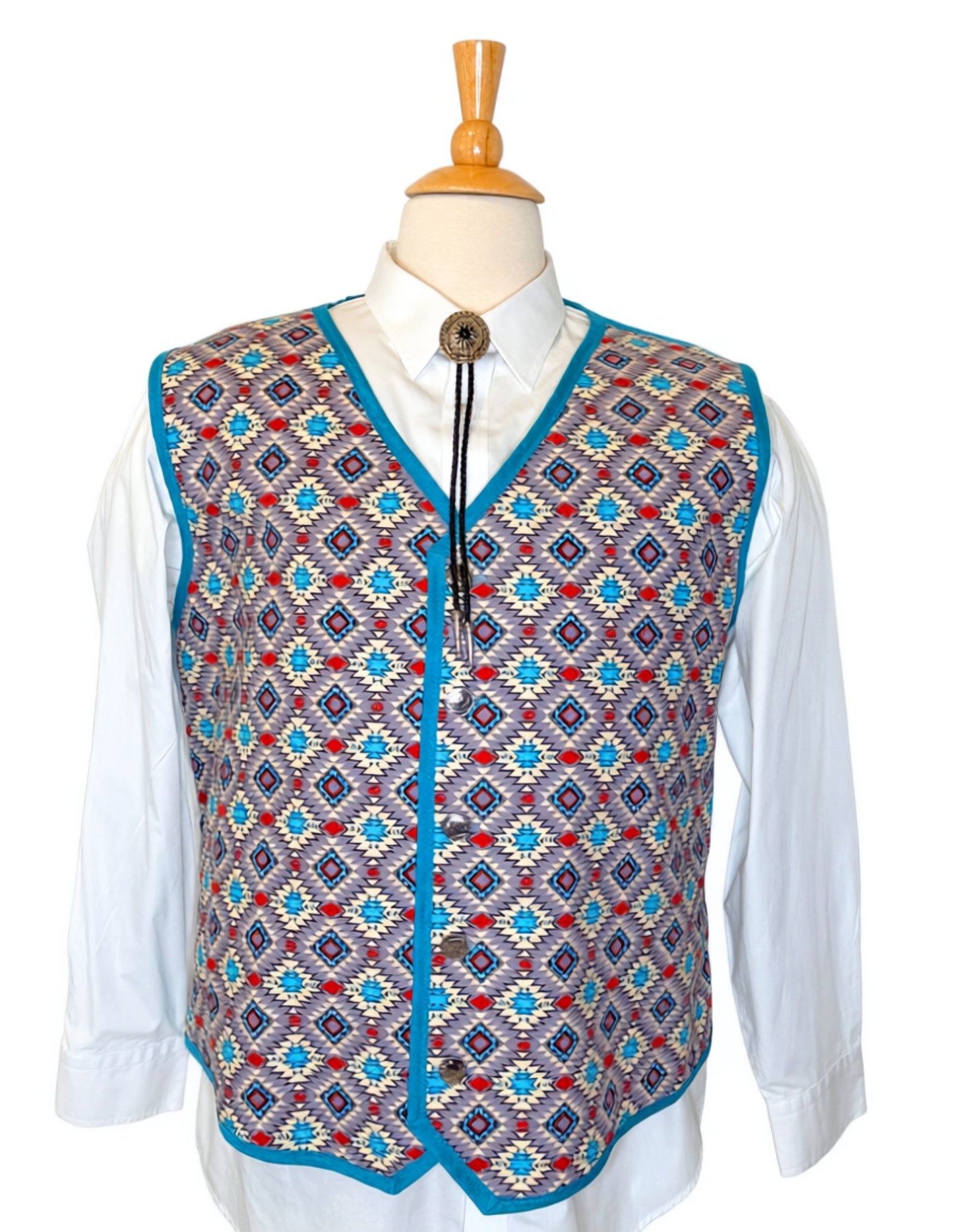 Gray Patterned Vest - XXXL