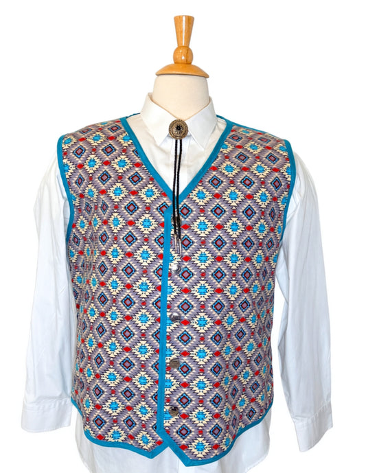 Gray Patterned Vest - XXXL