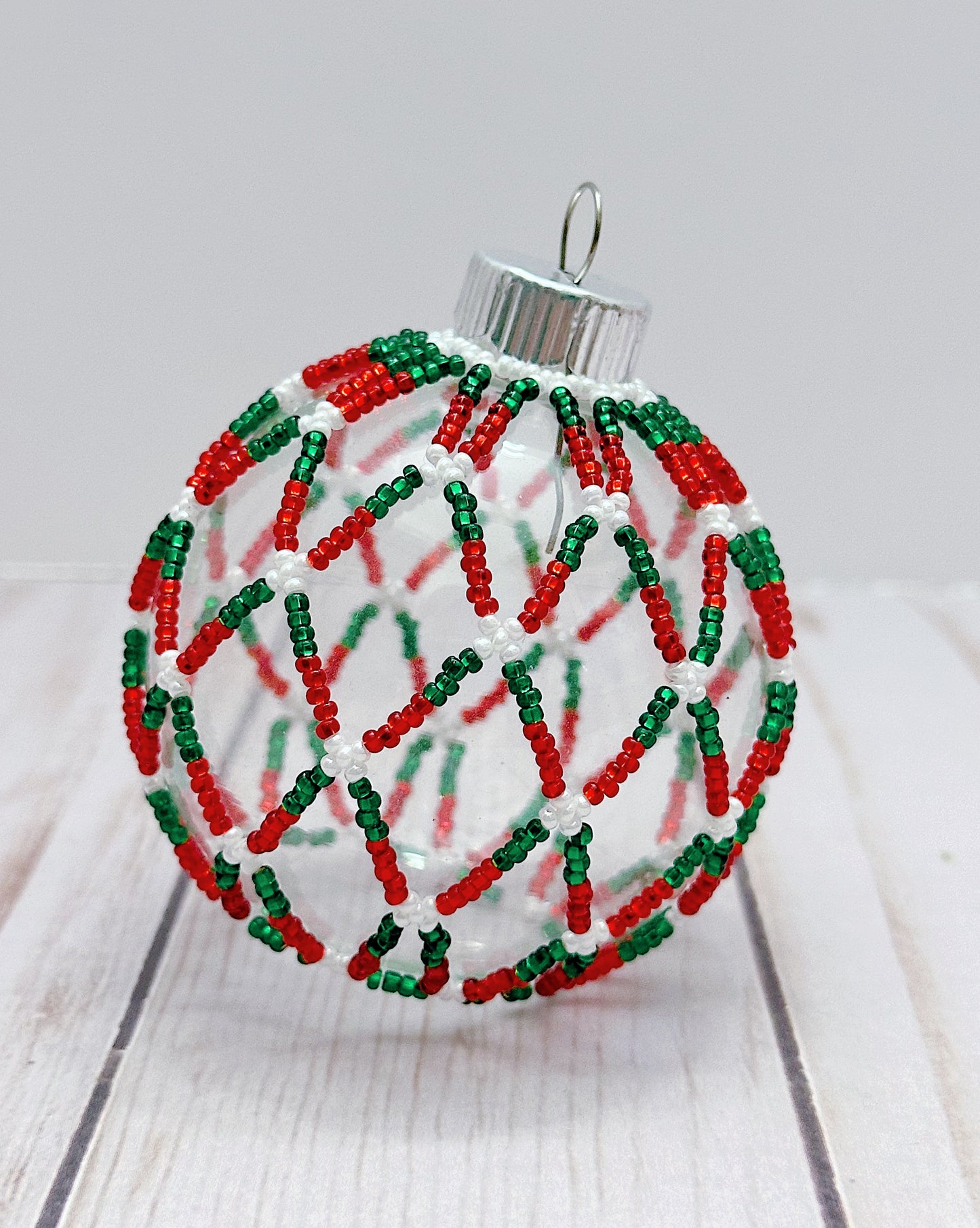 Winter Holly Beaded Ornament