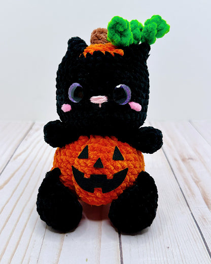 Handmade Crochet Pumpkin Cat