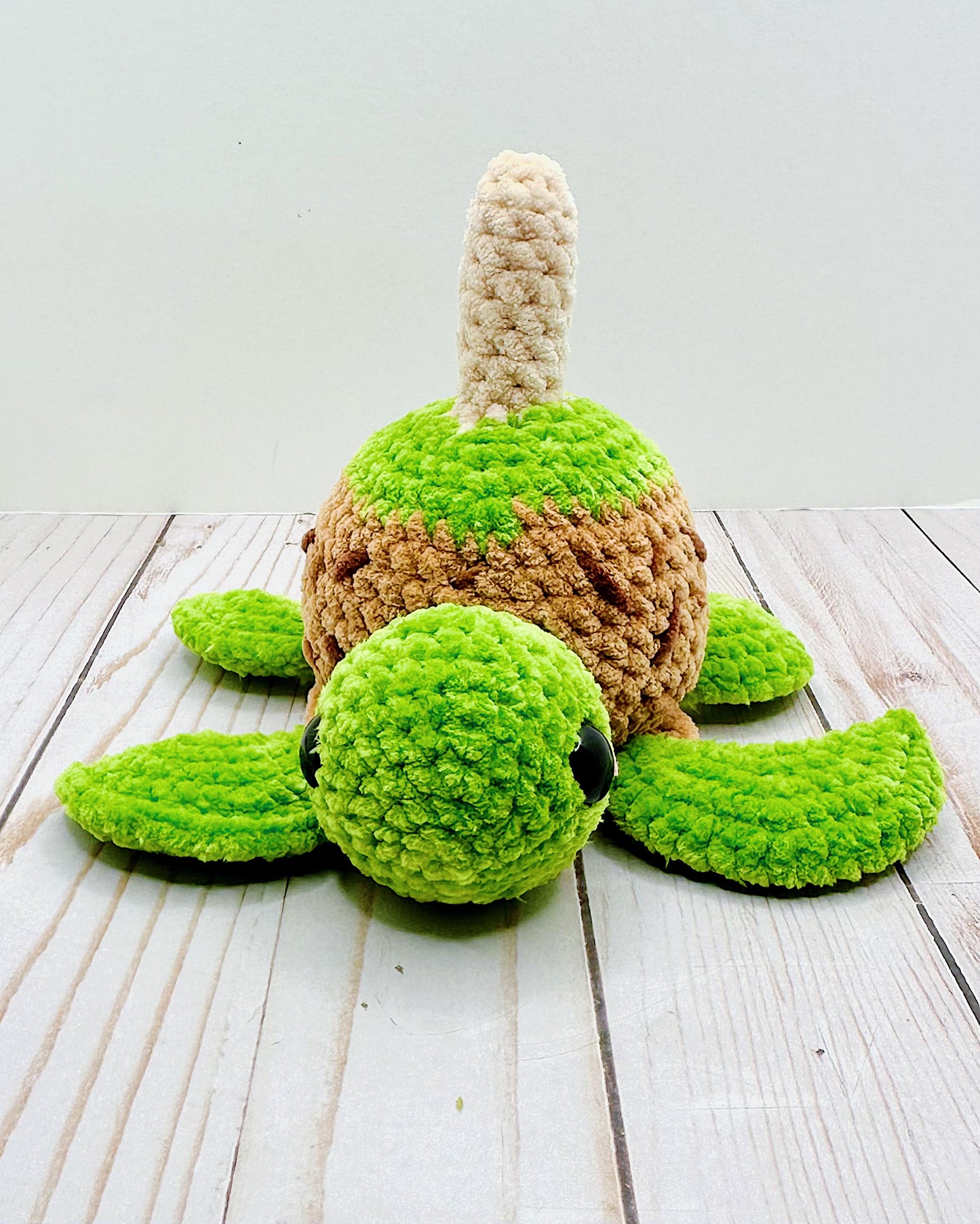 Handmade Crochet Caramel Apple Turtle - Green