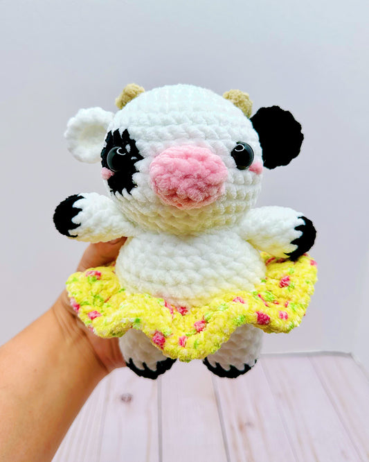 Handmade Crochet Cow in Tutu