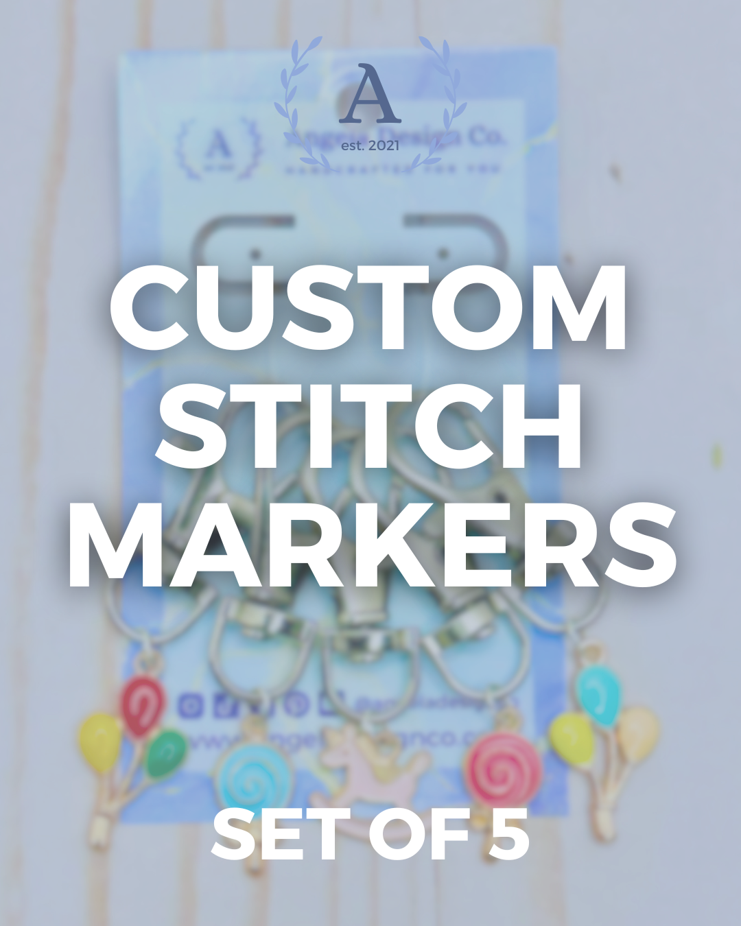 Custom Stitch Markers (Set of 5) - LIVE Exclusive
