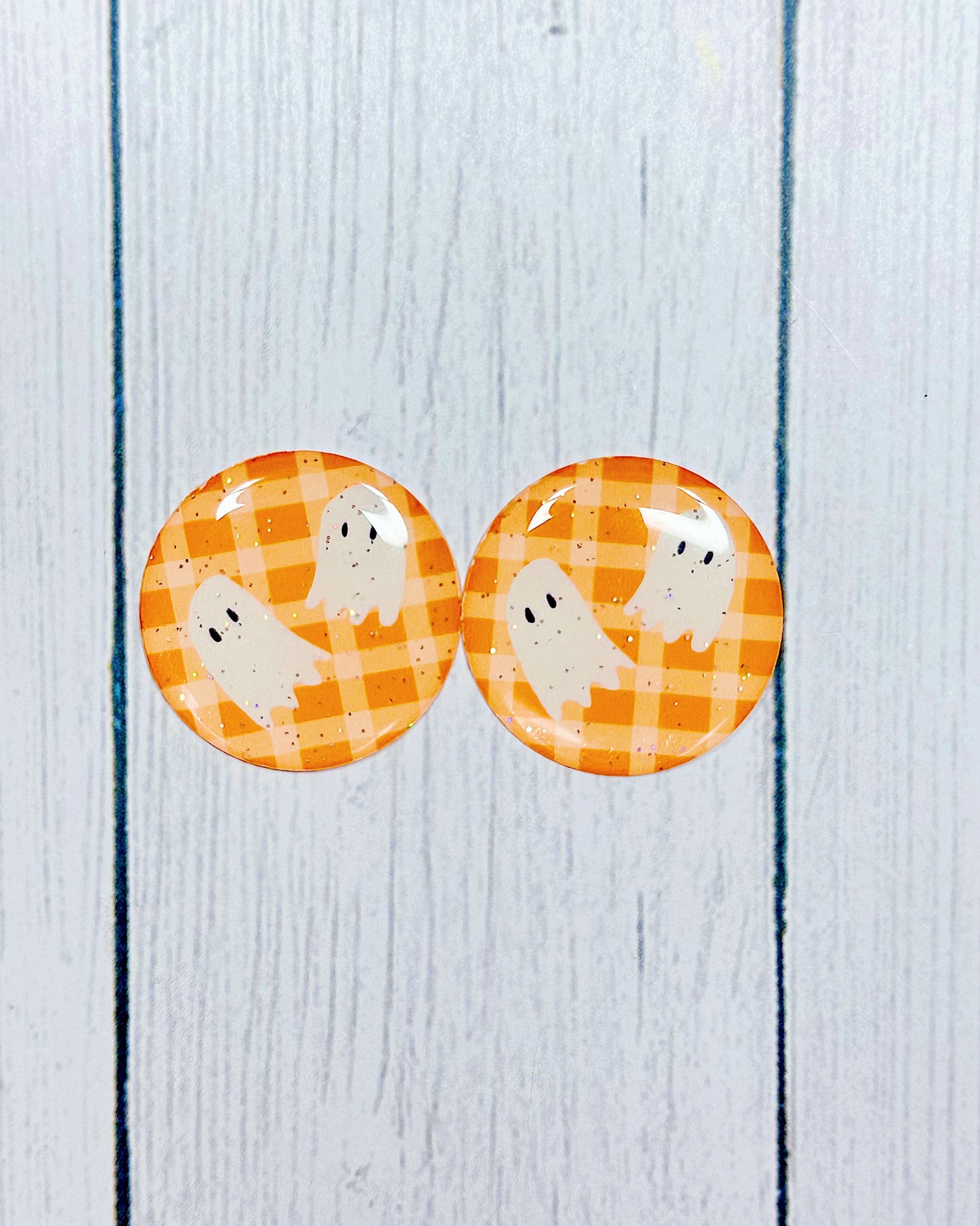 Halloween Cute Plaid 1" Round Cabs