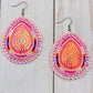 Neon Pink Teardrop Earrings