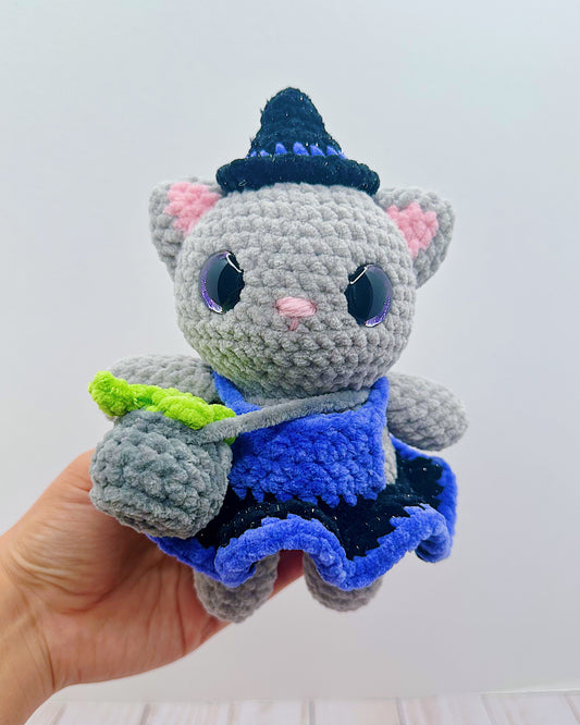 Handmade Crochet Witch Cat