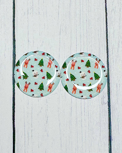 Winter Pattern 1" Round Cabs