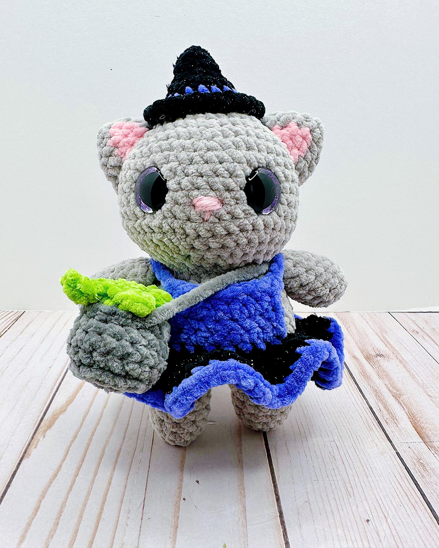 Handmade Crochet Witch Cat