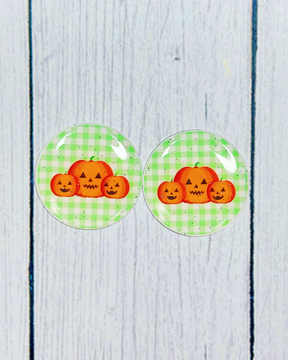 Halloween Cute Plaid 1" Round Cabs