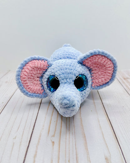 Handmade Crochet Elephant - Blue