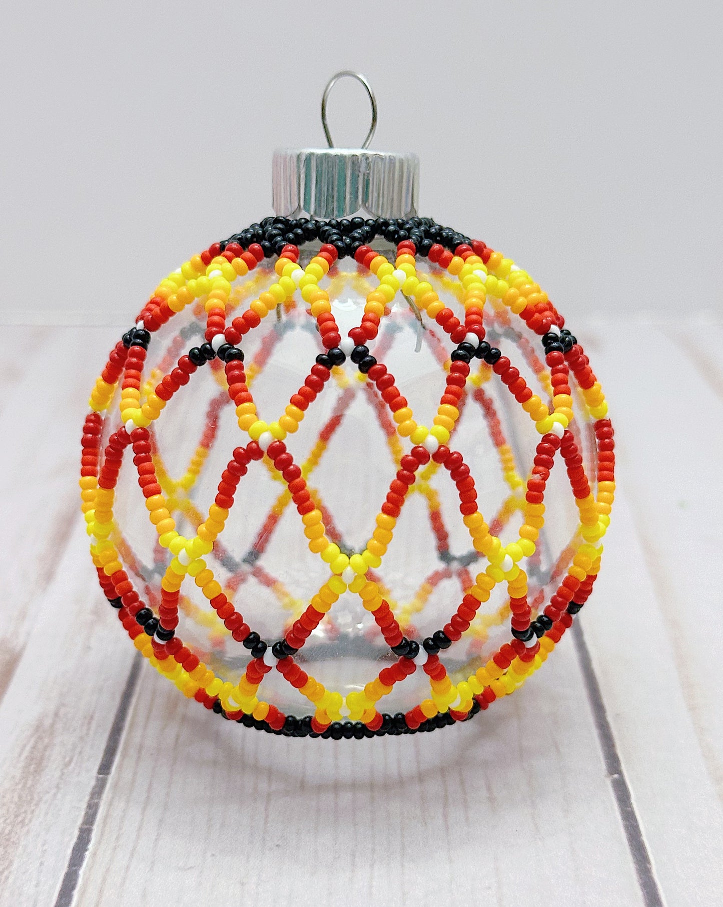Fire Colors Beaded Ornament