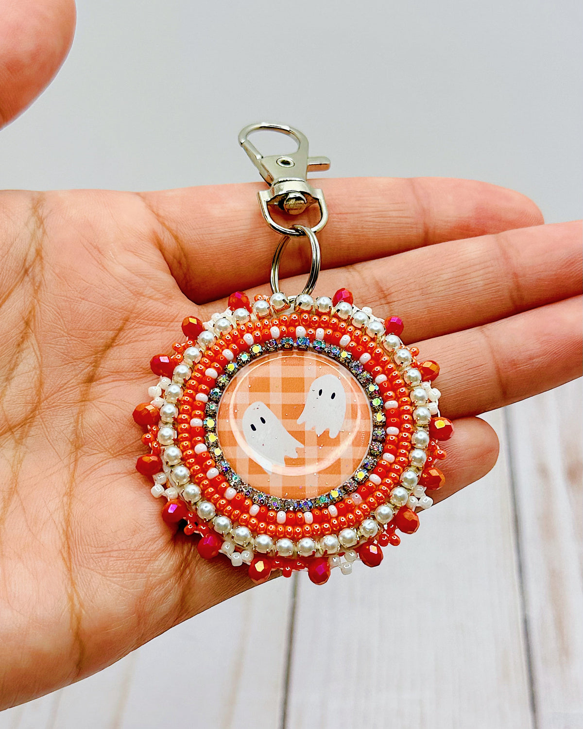 Orange Ghost Keychain