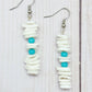 White & Turquoise Stacked Earrings