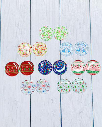 Winter Pattern 1" Round Cabs