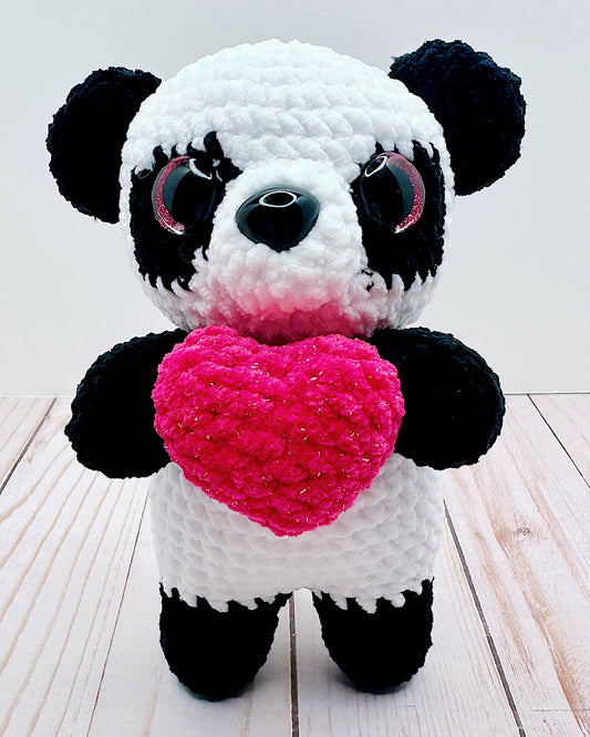Handmade Crochet Panda with Heart